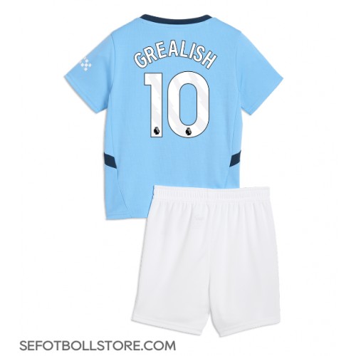 Manchester City Jack Grealish #10 Replika babykläder Hemmaställ Barn 2024-25 Kortärmad (+ korta byxor)